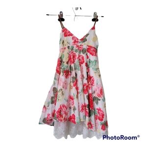 Girls Floral Lace Strap Dress, Size 6